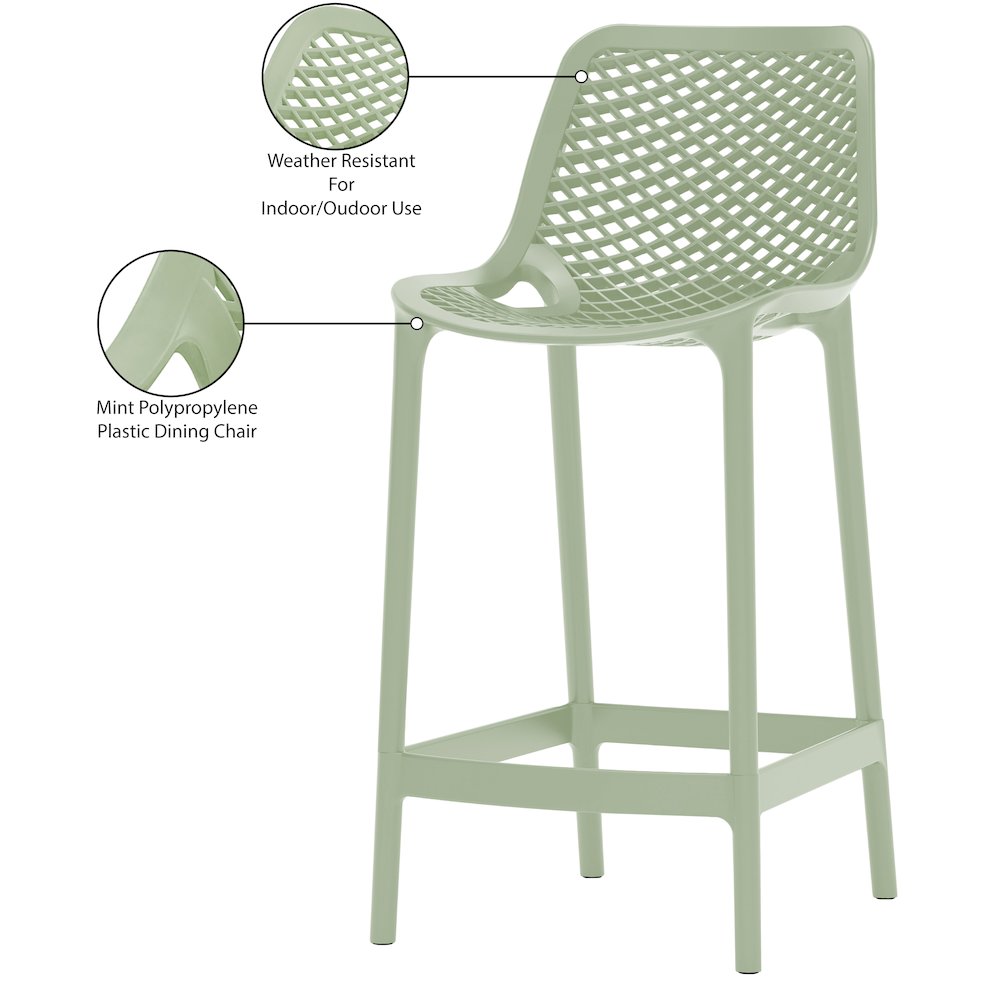 Mykonos Mint Outdoor Patio Stool, Set of 4