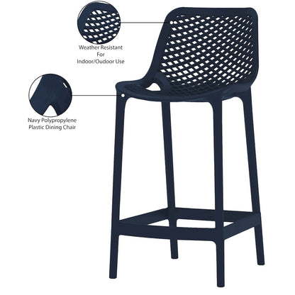 Mykonos Navy Outdoor Patio Stool, Set of 4