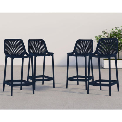 Mykonos Navy Outdoor Patio Stool, Set of 4