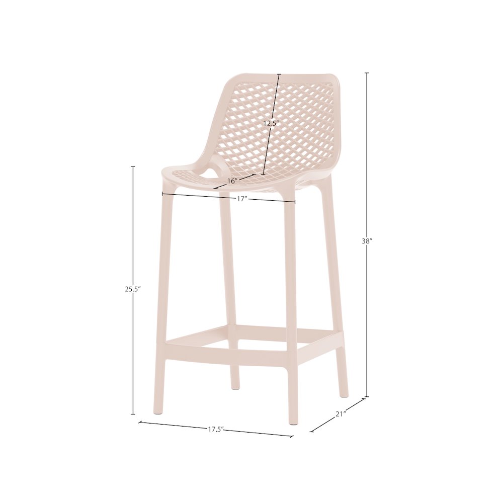 Mykonos Pink Outdoor Patio Stool, Set of 4