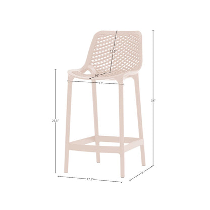 Mykonos Pink Outdoor Patio Stool, Set of 4