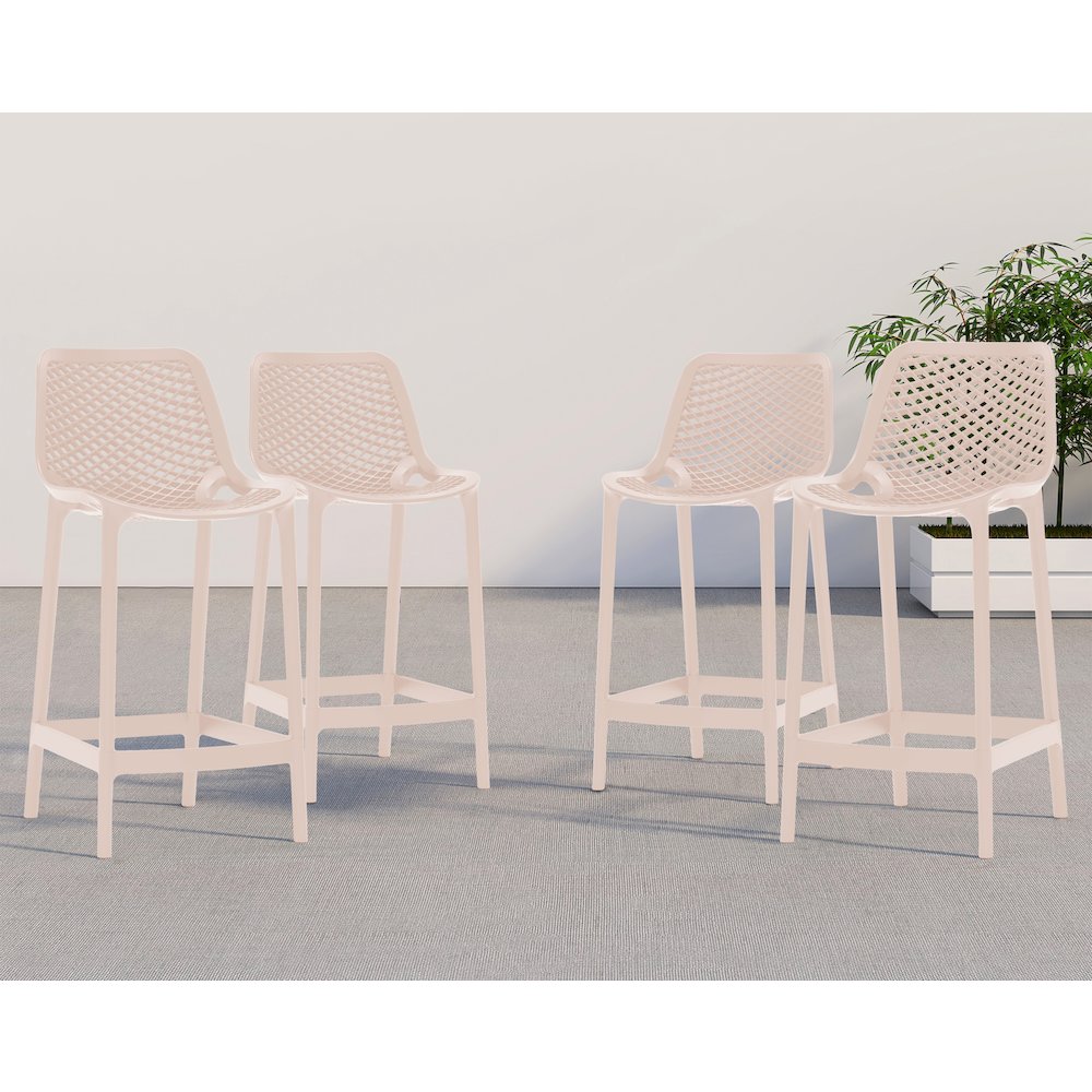 Mykonos Pink Outdoor Patio Stool, Set of 4