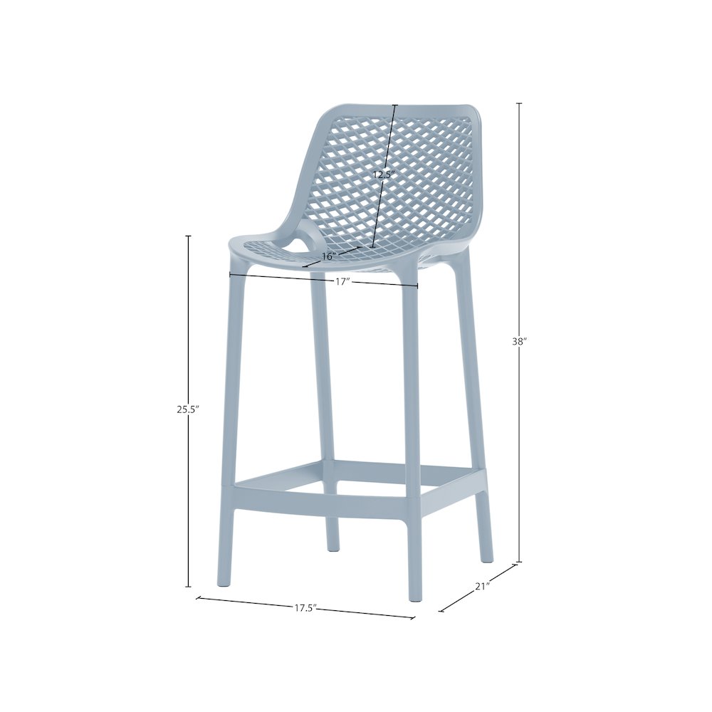 Mykonos Sky Blue Outdoor Patio Stool, Set of 4