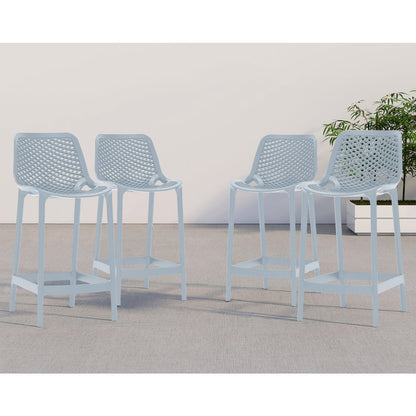 Mykonos Sky Blue Outdoor Patio Stool, Set of 4