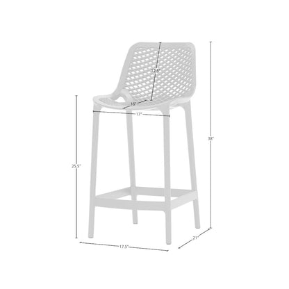 Mykonos White Outdoor Patio Stool, Set of 4