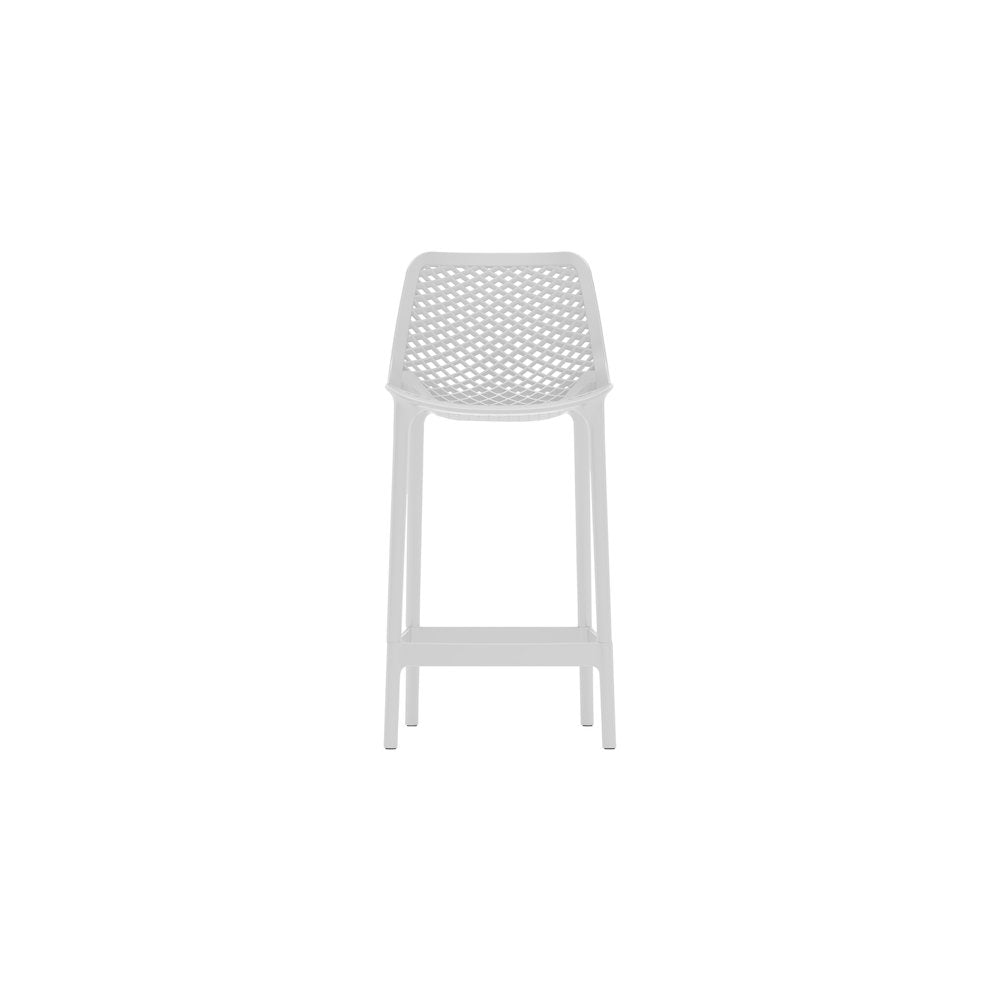 Mykonos White Outdoor Patio Stool, Set of 4