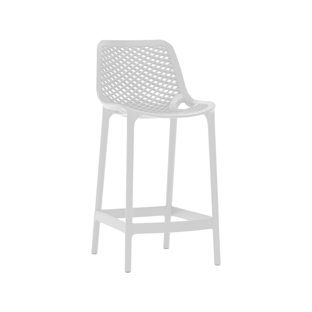 Mykonos White Outdoor Patio Stool, Set of 4