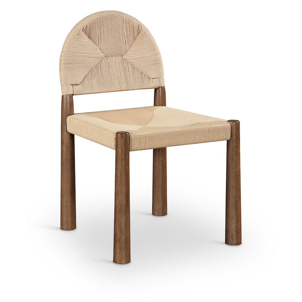 Bohemia Beige Woven Seagrass Cord And Solid Wood Dining Chair, Set of 2