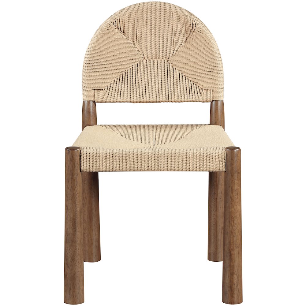 Bohemia Beige Woven Seagrass Cord And Solid Wood Dining Chair, Set of 2
