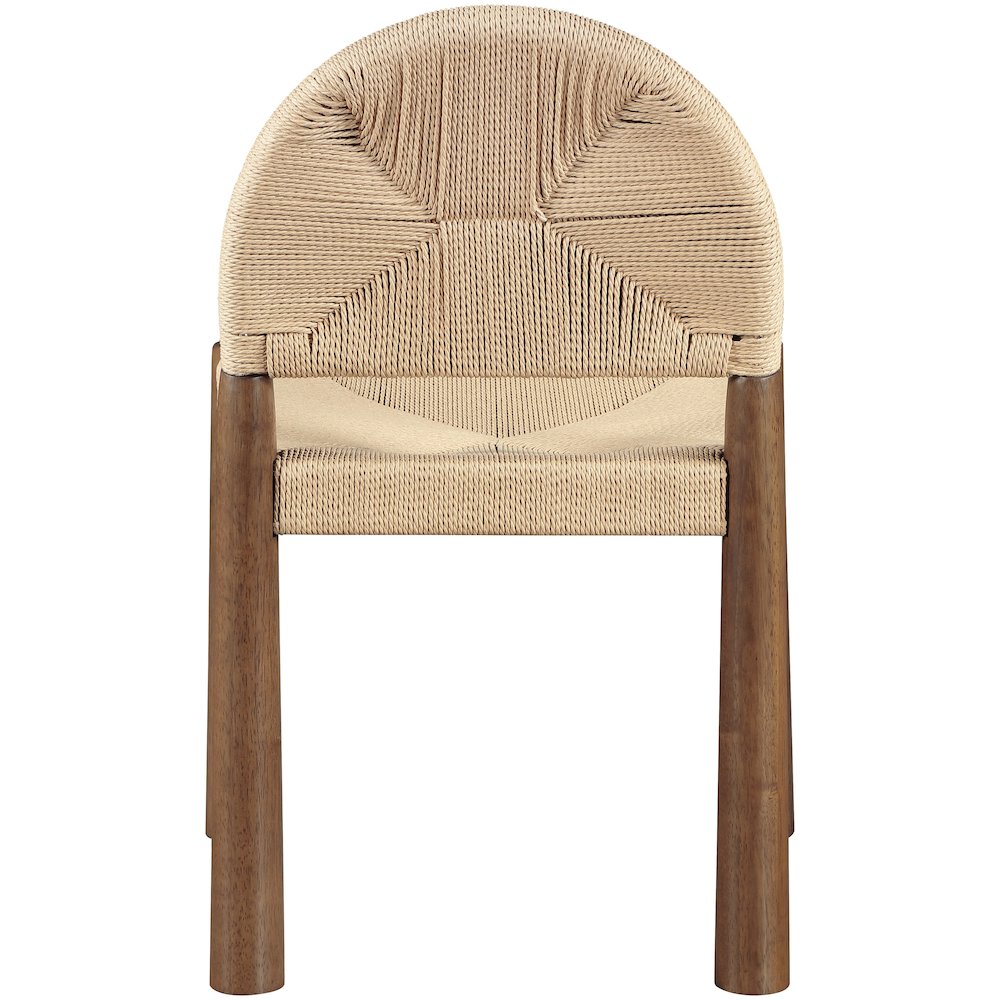 Bohemia Beige Woven Seagrass Cord And Solid Wood Dining Chair, Set of 2