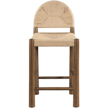 Bohemia Beige Woven Seagrass Cord And Solid Wood Counter Stool