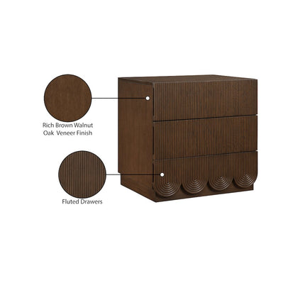 Scallop Brown Night Stand