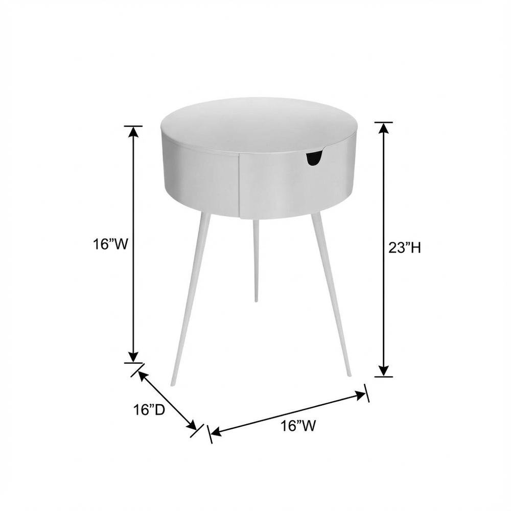 White Nightstand with Contemporary Style and White Finish