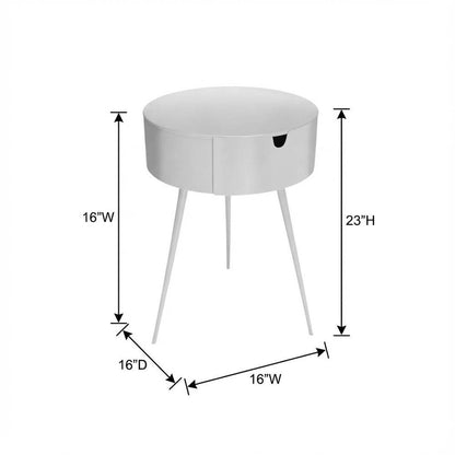 White Nightstand with Contemporary Style and White Finish