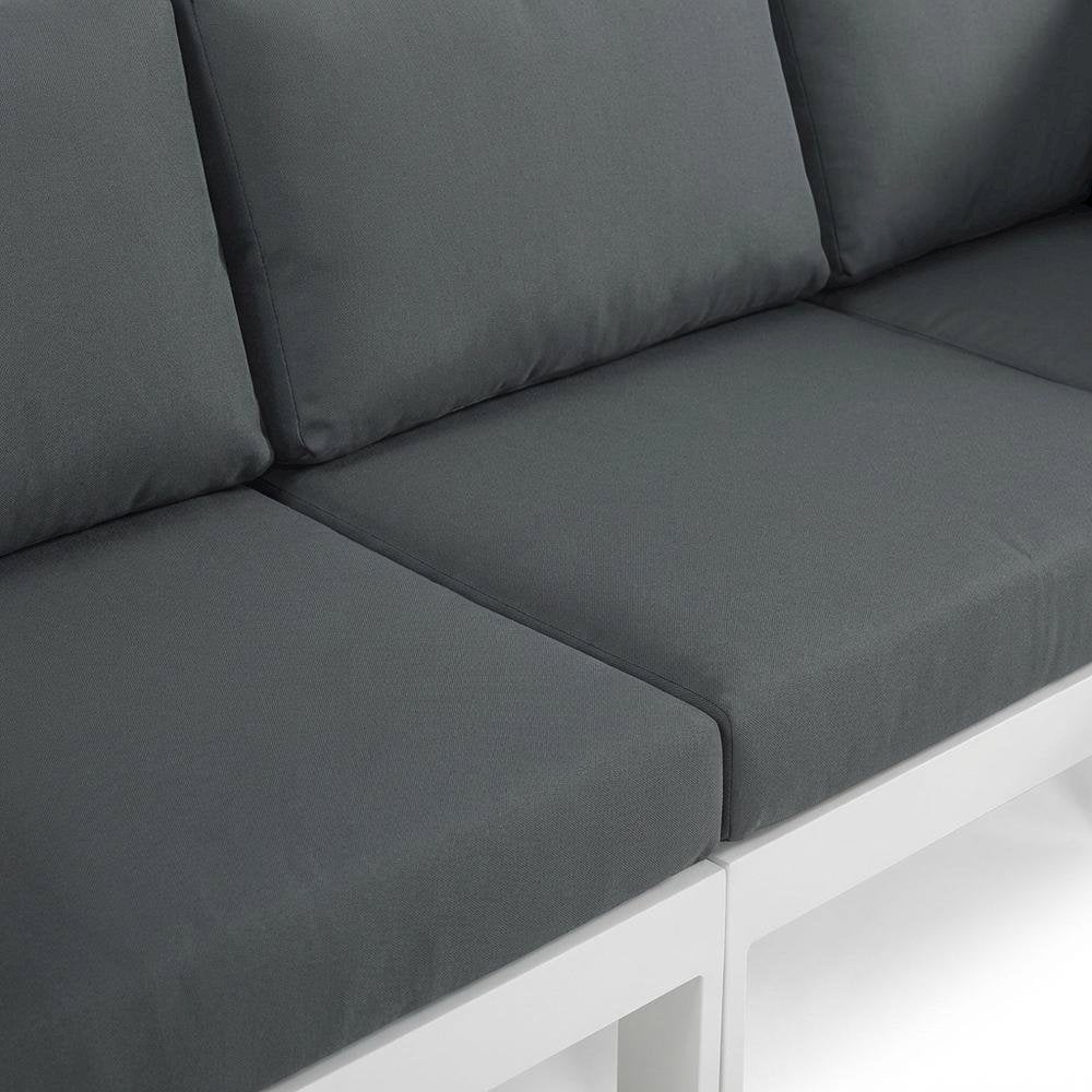 Gray Fabric Outdoor Patio Modular Sectional With Contemporary Style