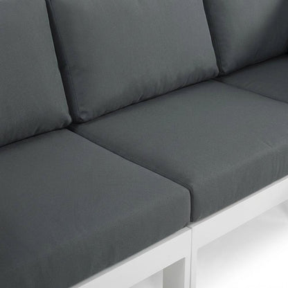 Gray Fabric Outdoor Patio Modular Sectional With Contemporary Style