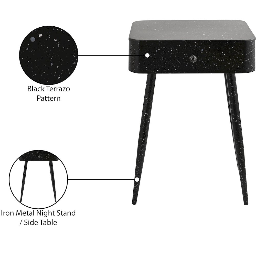 Rylan Black Iron Night Stand