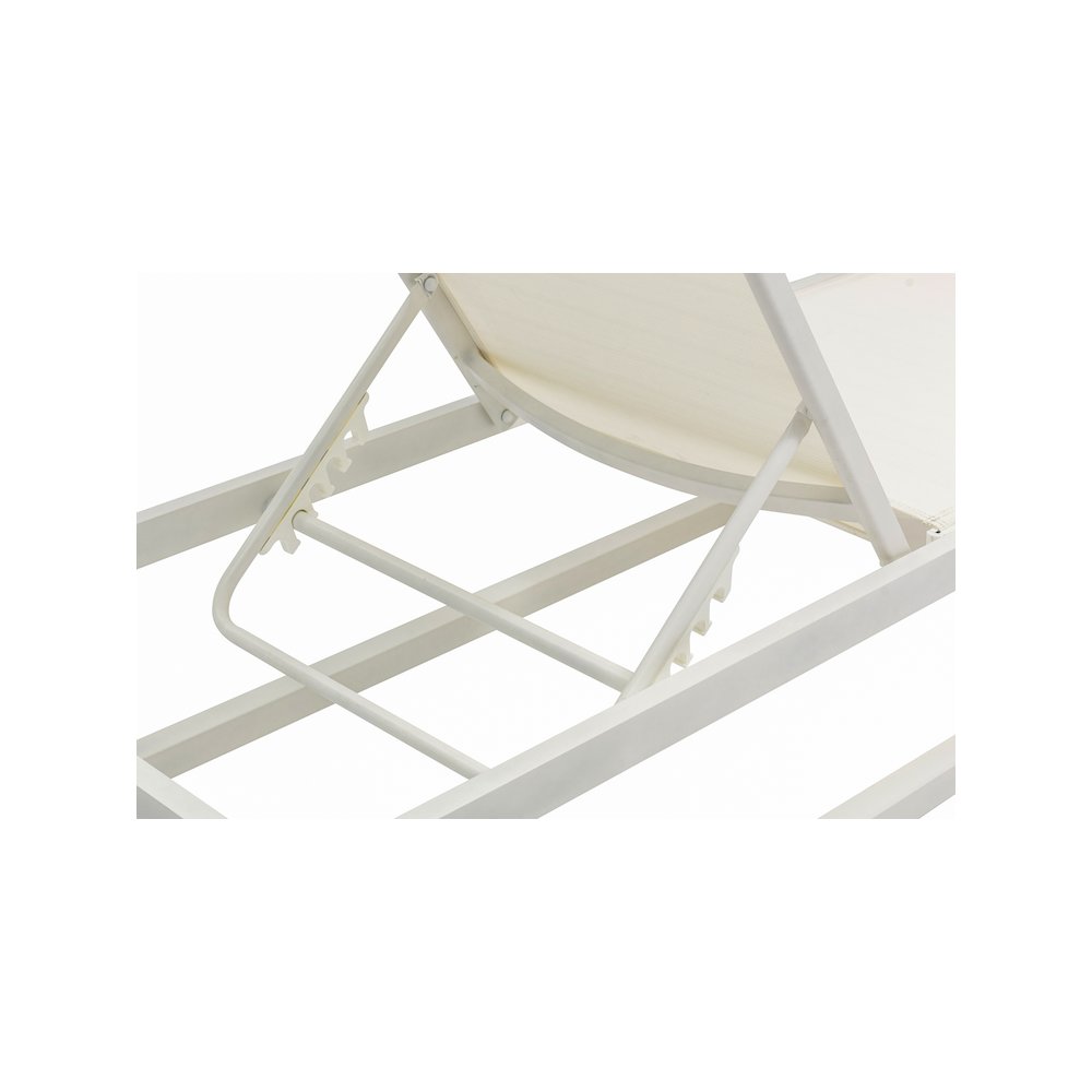 Maldives Cream Mesh Water Resistant Fabric Outdoor Patio Sun Chaise Lounge Chair