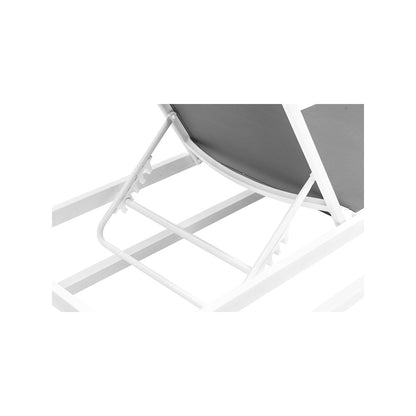 Maldives Grey Mesh Water Resistant Fabric Outdoor Patio Sun Chaise Lounge Chair