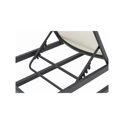 Maldives Cream Mesh Water Resistant Fabric Outdoor Patio Sun Chaise Lounge Chair