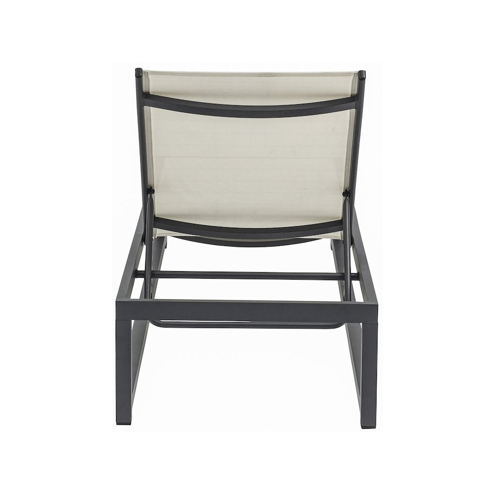 Maldives Cream Mesh Water Resistant Fabric Outdoor Patio Sun Chaise Lounge Chair