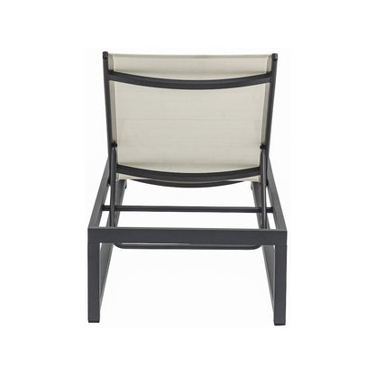 Maldives Cream Mesh Water Resistant Fabric Outdoor Patio Sun Chaise Lounge Chair