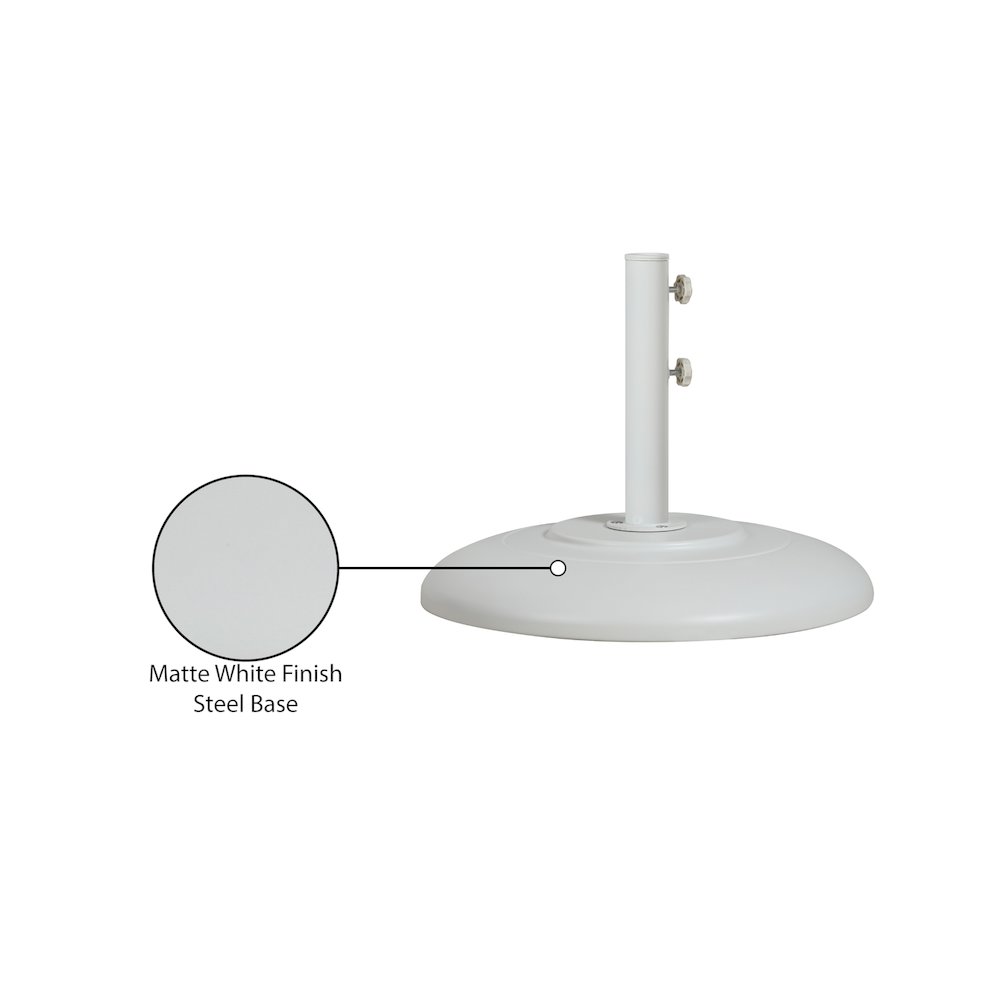 Cozumel Matte White Steel Patio Umbrella Base