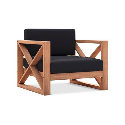 Anguilla Black Water Resistant Fabric Outdoor Chair