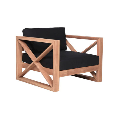 Anguilla Black Water Resistant Fabric Outdoor Chair