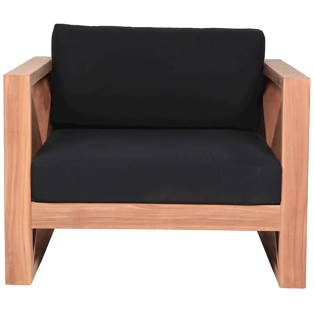 Anguilla Black Water Resistant Fabric Outdoor Chair