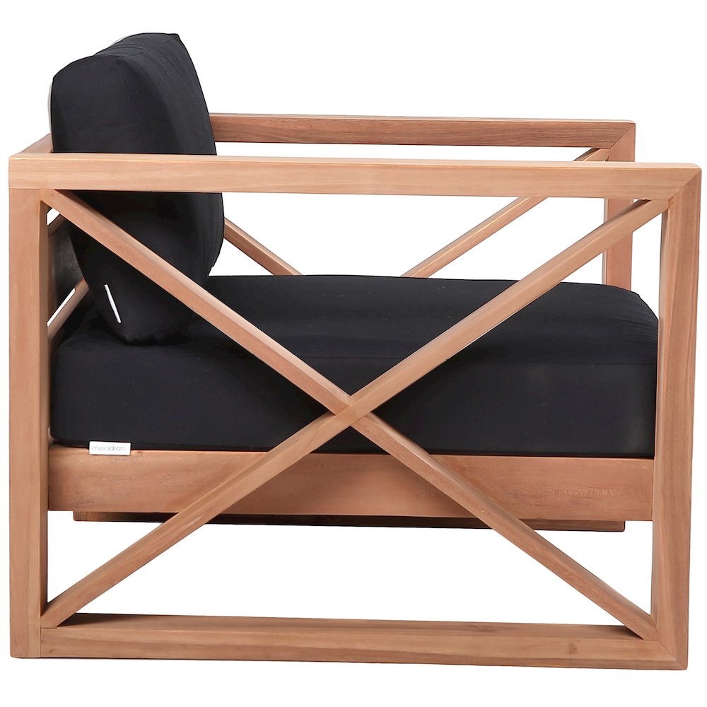 Anguilla Black Water Resistant Fabric Outdoor Chair