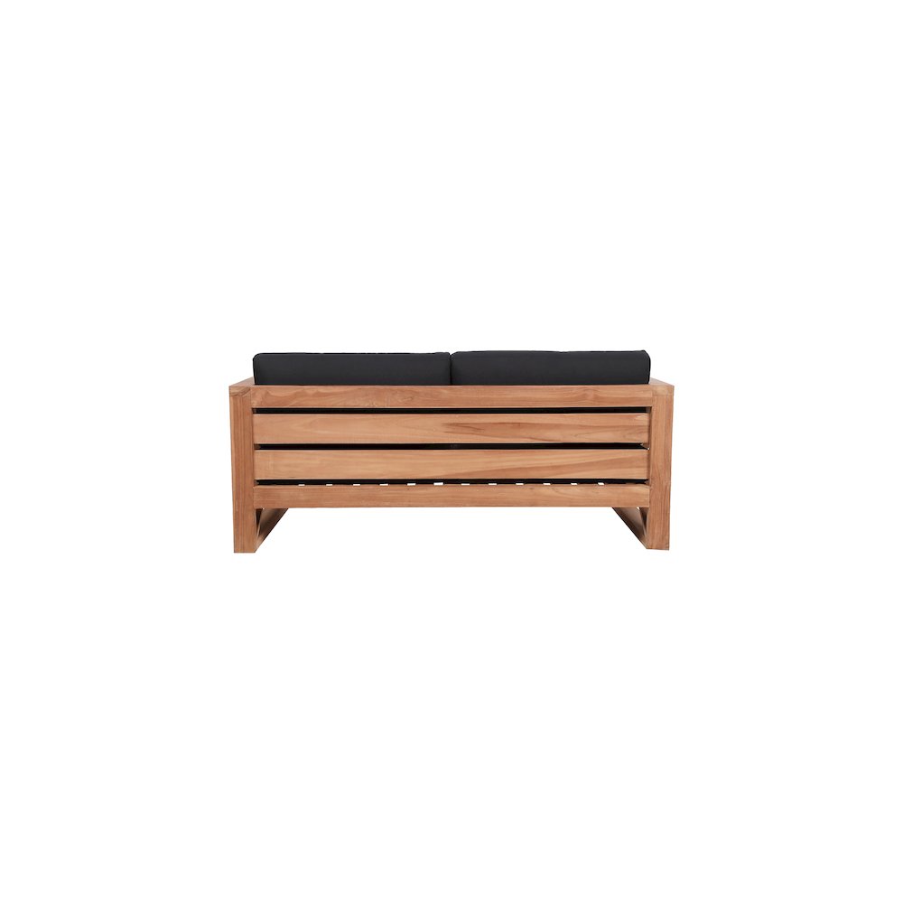 Anguilla Black Water Resistant Fabric Outdoor Loveseat