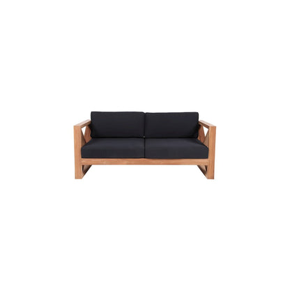 Anguilla Black Water Resistant Fabric Outdoor Loveseat