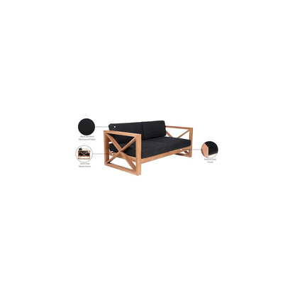 Anguilla Black Water Resistant Fabric Outdoor Sofa