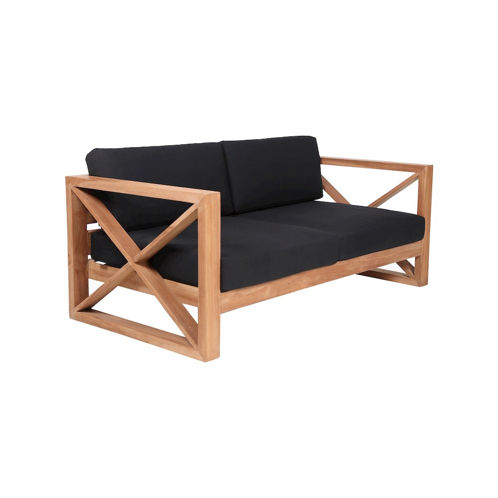 Anguilla Black Water Resistant Fabric Outdoor Sofa