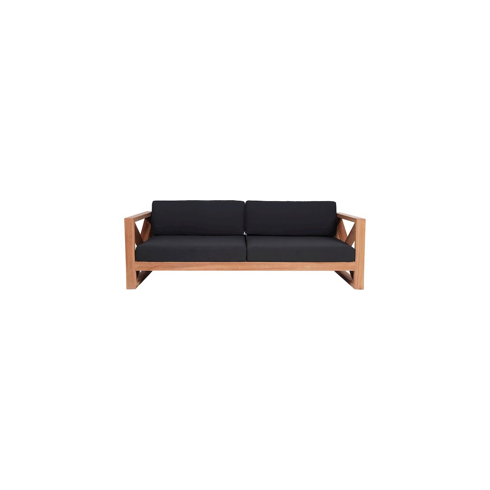 Anguilla Black Water Resistant Fabric Outdoor Sofa