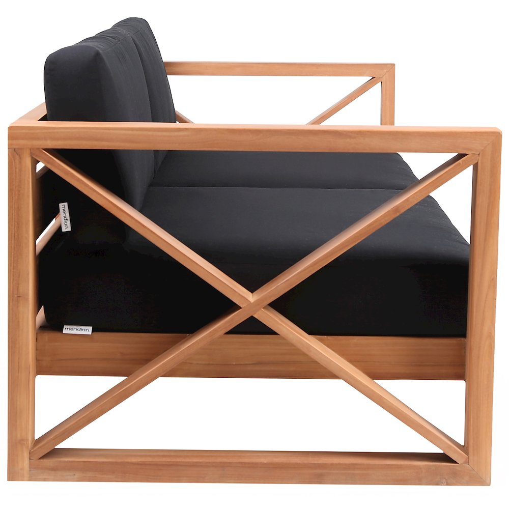 Anguilla Black Water Resistant Fabric Outdoor Sofa