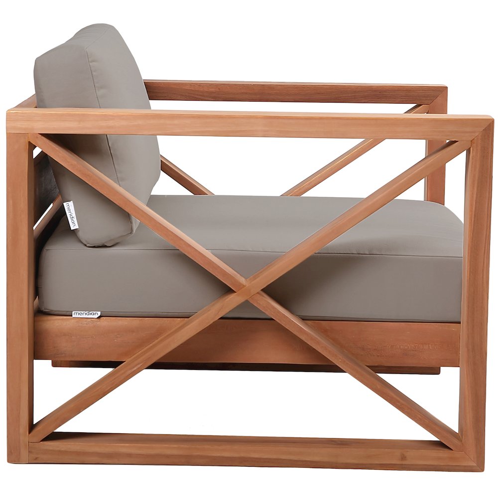 Anguilla Grey Water Resistant Fabric Outdoor Chair