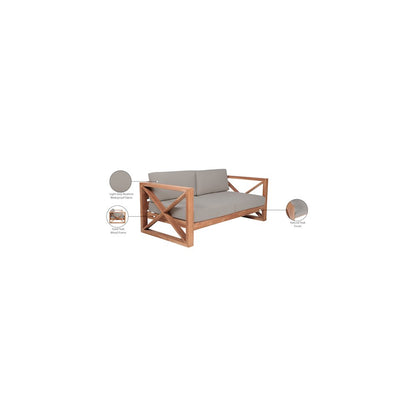 Anguilla Grey Water Resistant Fabric Outdoor Loveseat