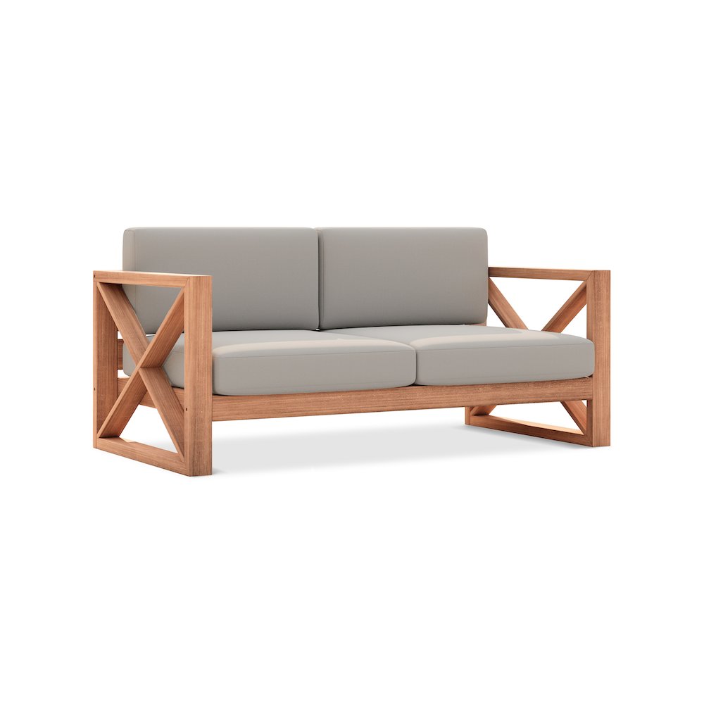 Anguilla Grey Water Resistant Fabric Outdoor Loveseat