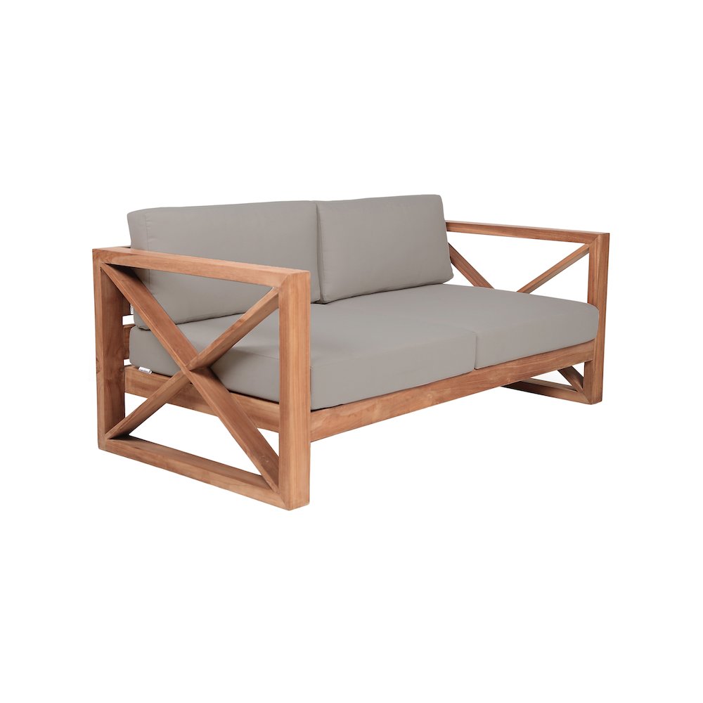Anguilla Grey Water Resistant Fabric Outdoor Loveseat