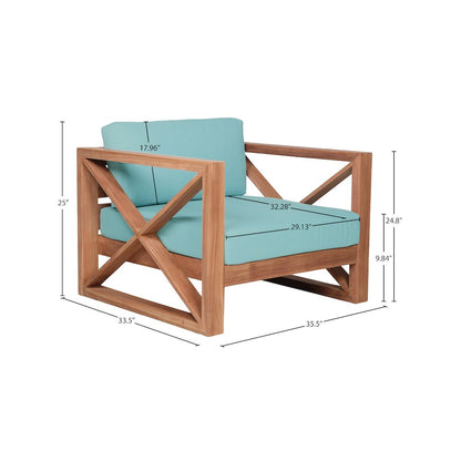 Anguilla Blue Water Resistant Fabric Outdoor Chair