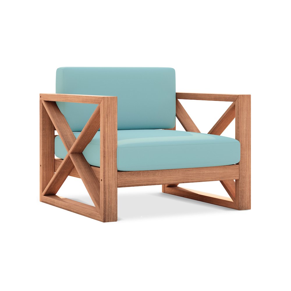Anguilla Blue Water Resistant Fabric Outdoor Chair