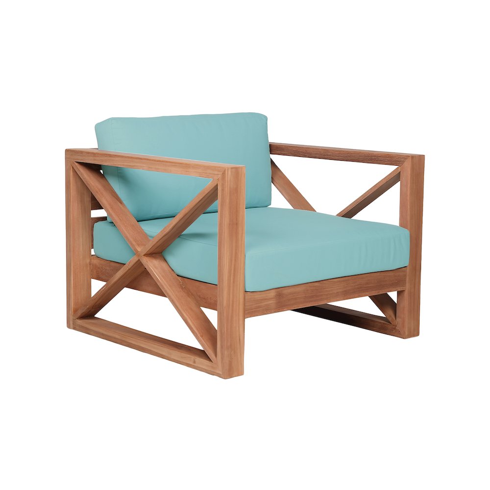 Anguilla Blue Water Resistant Fabric Outdoor Chair