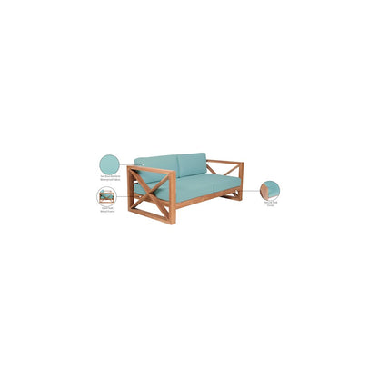 Anguilla Blue Water Resistant Fabric Outdoor Loveseat