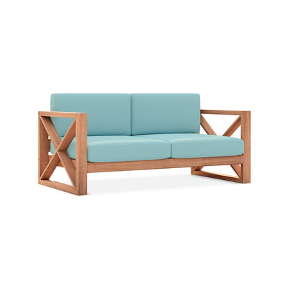 Anguilla Blue Water Resistant Fabric Outdoor Loveseat