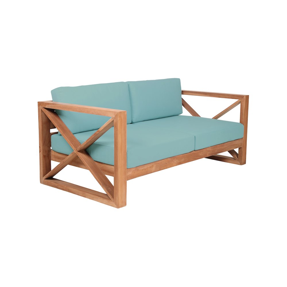 Anguilla Blue Water Resistant Fabric Outdoor Loveseat