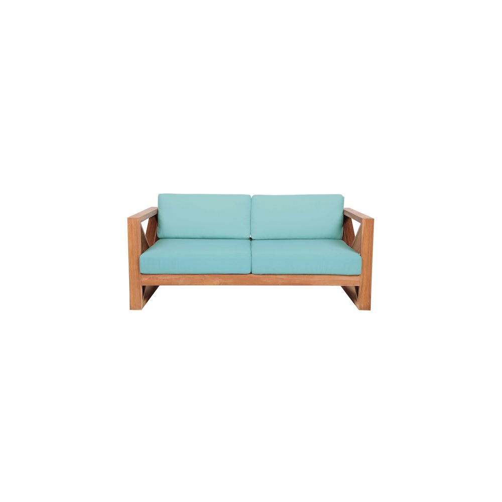 Anguilla Blue Water Resistant Fabric Outdoor Loveseat
