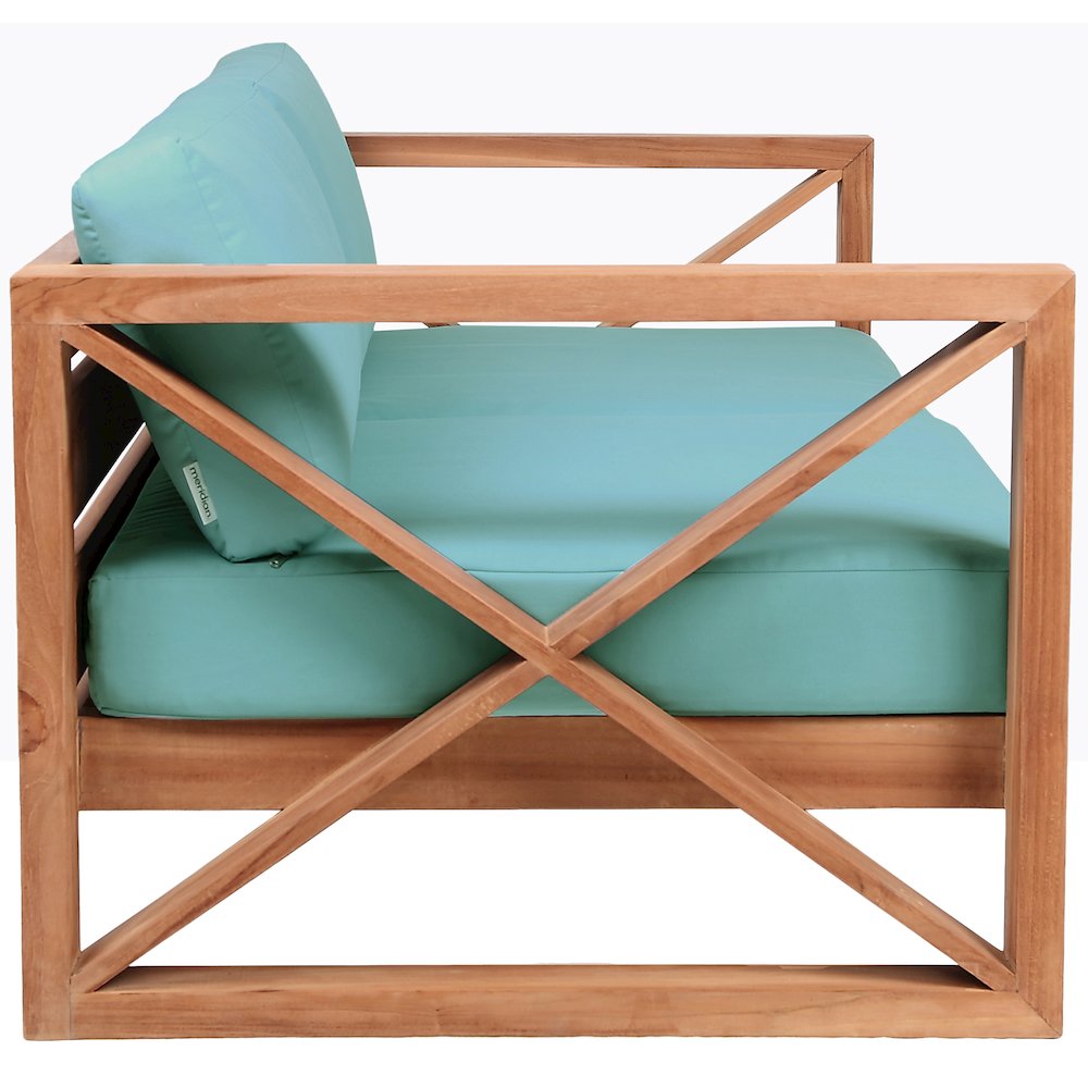 Anguilla Blue Water Resistant Fabric Outdoor Loveseat
