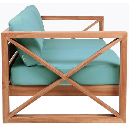 Anguilla Blue Water Resistant Fabric Outdoor Loveseat